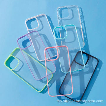 Kes silikon iPhone sempadan warna macaron